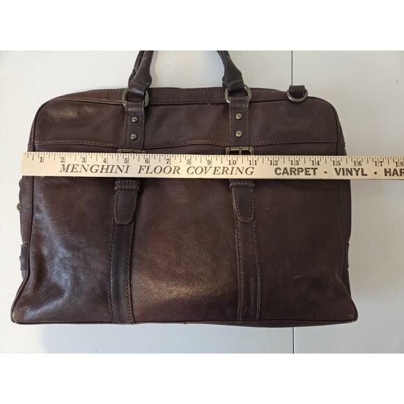 VTG Fossil Brown Leather Bag Briefcase Laptop Messenger READ* 15x12 - Picture 8 of 11